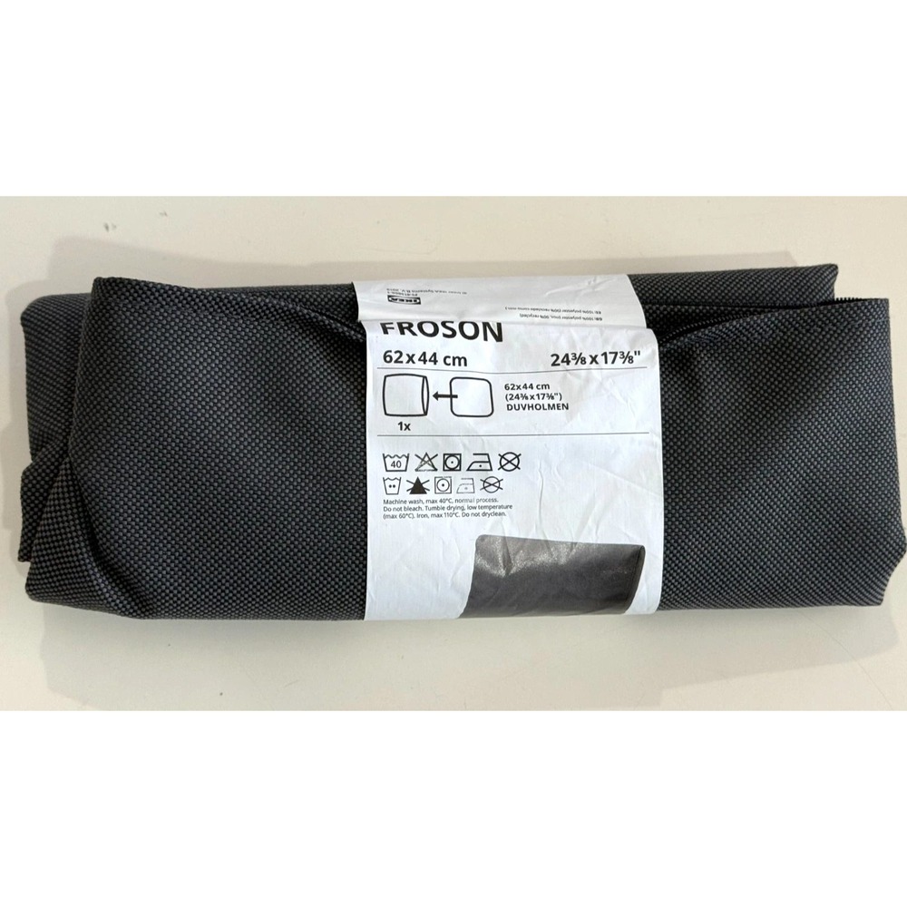 IKEA FROSON Chair Pad Cover Dark Gray 24x17 Outdoor Cushion Cover 003.917.44